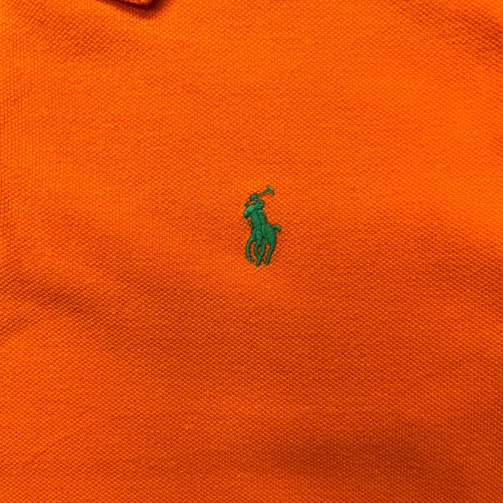 Polo Ralph Lauren Mens XL Orange Short Sleeve Cotton Pique Pony Logo Polo Shirt - Picture 3 of 4